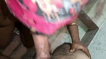 Indian Lady Sucks Penis in Bathroom! Shocking!