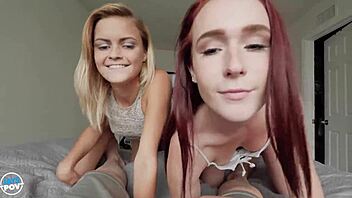 Two teen 18+ girls named Alice and Madison star in this POV blowjob video.