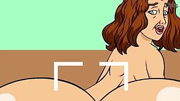 PAWG stripper lands in hot trouble during wild cartoon action! 😲