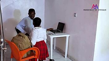 big cock teacher fucking hot 19yo student in classroom, creampie