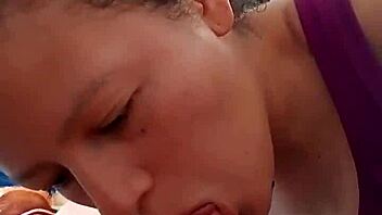 She's learning to suck cock like a pro