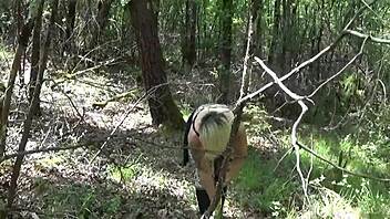 Busty tattooed mature blonde goes wild in outdoor anal