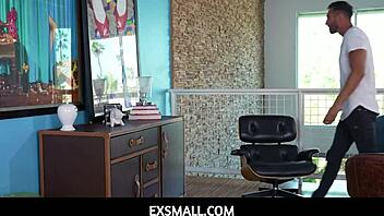 Just chilling with petite 18+ teen Mazy Myers playing hide and seek. Things got steamy quick!