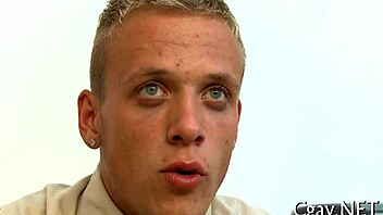 This gay guy strips and has sex casually