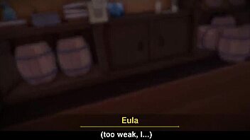 3D animated group sex with Eula from Genshin Impact