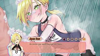 Femboy fun with a handjob in this new Hentai video