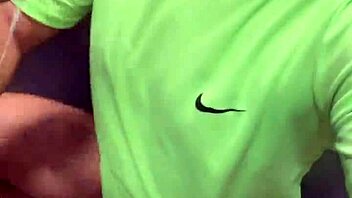 dotado guy sucks monster cock in bathroom, almost caught in sheer clothes