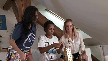 Eva Isabel and Chrissy play Jenga and PlayStation 5
