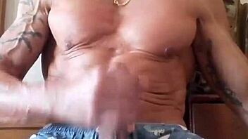 Man, jerking my huge cock for a massive cum shot