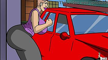 PAWG stripper lands in hot trouble during wild cartoon action! 😲