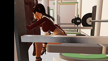 Comendo a novinha na academia 3dxchat.