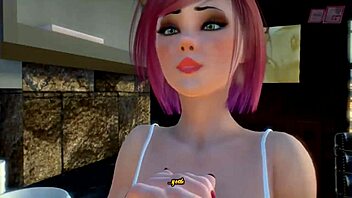 Futa on male: Dickgirl convinces shy guy for 3D anal sex adventure.