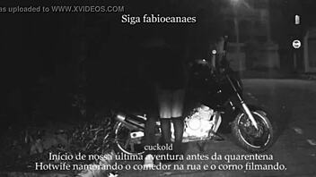 casada shows off on the street, cuckold films her naughty upskirt adventure with voyeur milf