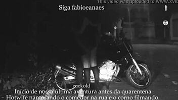 casada shows off on the street, cuckold films her naughty upskirt adventure with voyeur milf