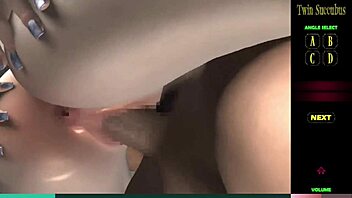 Huge monster cock fills up twin's ass in 3D