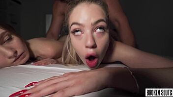 Epic threesome unfolds with horny college teens Silvia Wise and Sladyen Skaya.