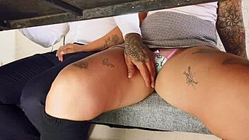 jerking off my classmate in class!