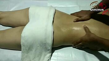 indian lady receives full body massage