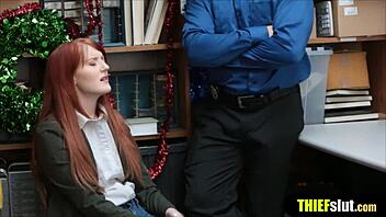 Redhead Irish teen 18+ with ivory skin gets rough doggystyle fucked.