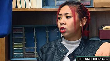 Ever seen a perv officer bang a hot stepmom in wild shop action?