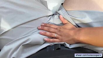 hayley davies drives with big tits and ass in car