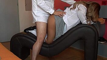 Hot Latina schoolgirl hooks up with teacher after class for steamy action.