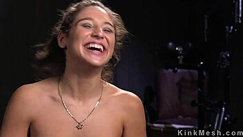 feeling the rough bondage on my hairy pussy with choking and squirting