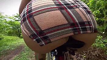 riding bike with butt plug, did neighbor catch me exposed?