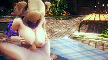 genshin impact hentai pov fischl boobjob and licking in costumes