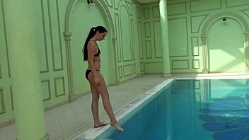 Kittina Ivory Strips Naked in Swimming Pool