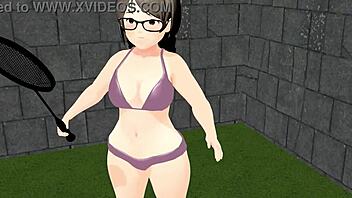 i love this plump asian girl playing tennis with big tits in kyo animation, so hot!!