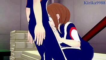 Ochako and Izuku's wild sex in hero hentai! 🔥