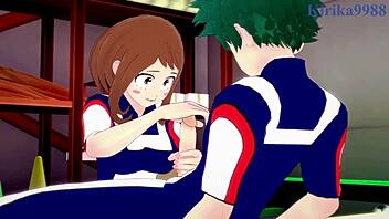 Ochako and Izuku's wild sex in hero hentai! 🔥