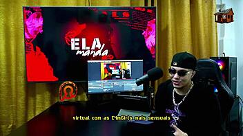 Gih Spanic bends redhead over podcast table to show off