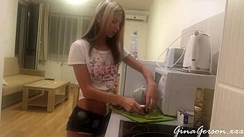 Gina Gerson is a young beauty cooking Russian borsch