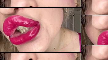Huge Lips Tease With Tongue
