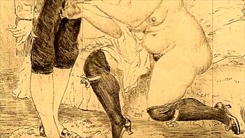 Vintage erotic drawings bring retro charm in classic cartoon style