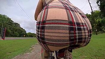 riding bike with butt plug, did neighbor catch me exposed?