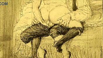 Vintage erotic drawings bring retro charm in classic cartoon style