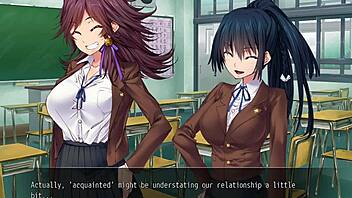 Commander babes get their tits fucked hard in the bathroom!