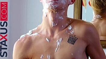 staxus hot bathroom shave turns into wild stepbrother assfucking session