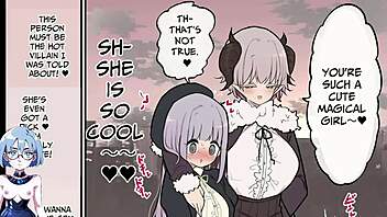 Does the futanari lady's monster dick win against the magical girl?