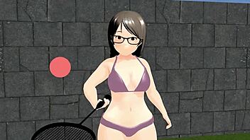 i love this plump asian girl playing tennis with big tits in kyo animation, so hot!!