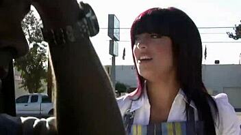 Audrianna Angel, a Latina college student, has a small innocent looking brunette body and gets a hardcore fucking