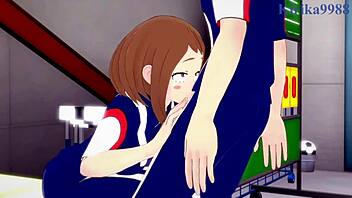 Ochako and Izuku's wild sex in hero hentai! 🔥