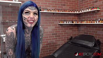 australian beauty amber luke gets a new nose tattoo