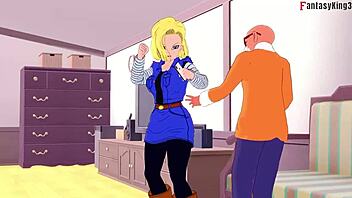 Android 18 blows Master Roshi for cash in Dragon Ball fantasy