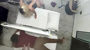 old babe's ass massage turns into cuckold sex next to husband, taboo and young