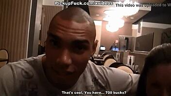 Brunette with big tits met and fucked outdoors—public enough?