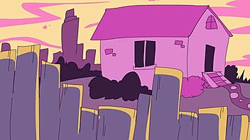 Power trip with clothes ripped in cartoon